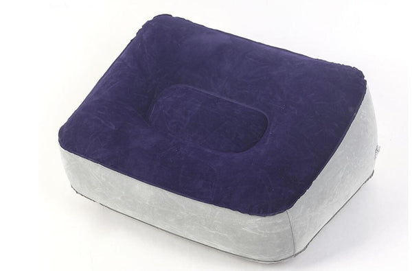Inflatable foot rest pillow designed for comfort and support during long hours of sitting or standing.