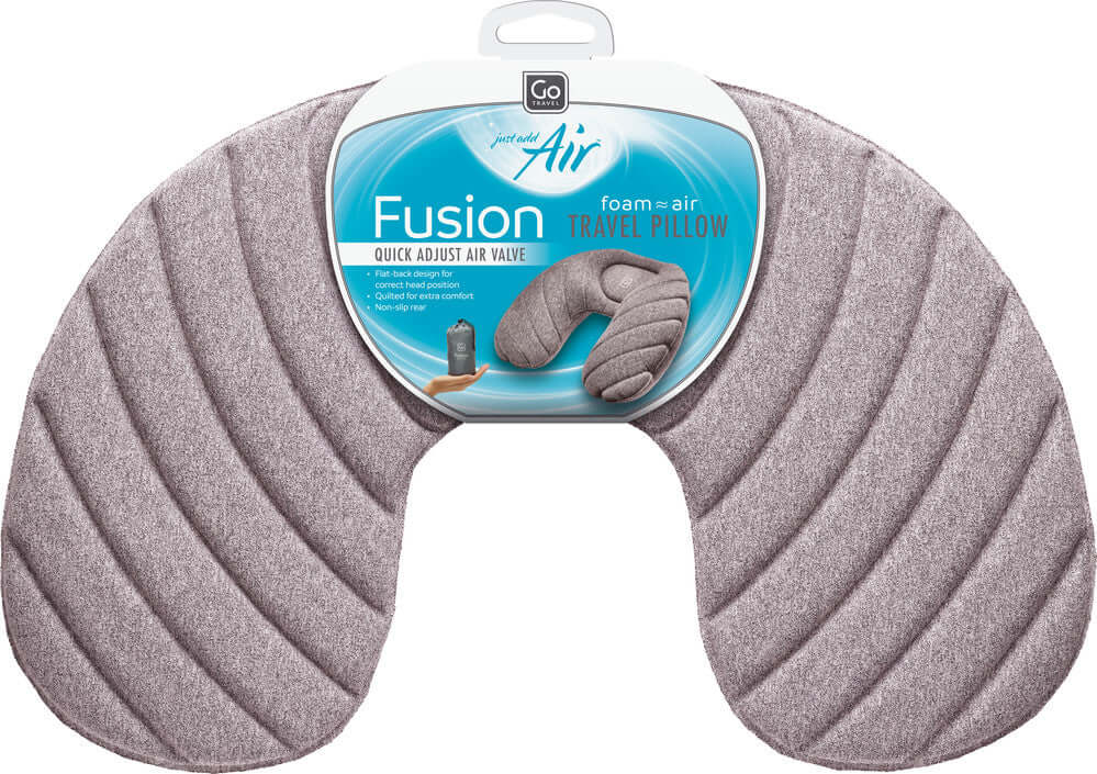 Inflatable Travel Neck Pillow Fusion with quick-adjust air valve for optimal comfort during travel.
