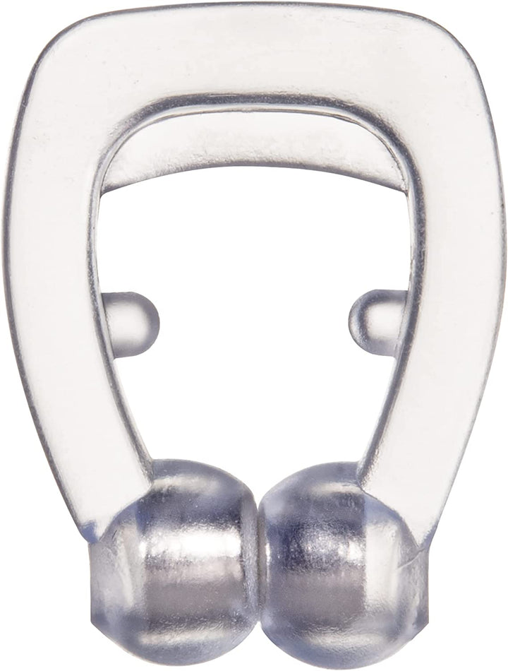 Clear magnetic silicone nasal clip designed for snoring relief, featuring a reusable and comfortable fit.
