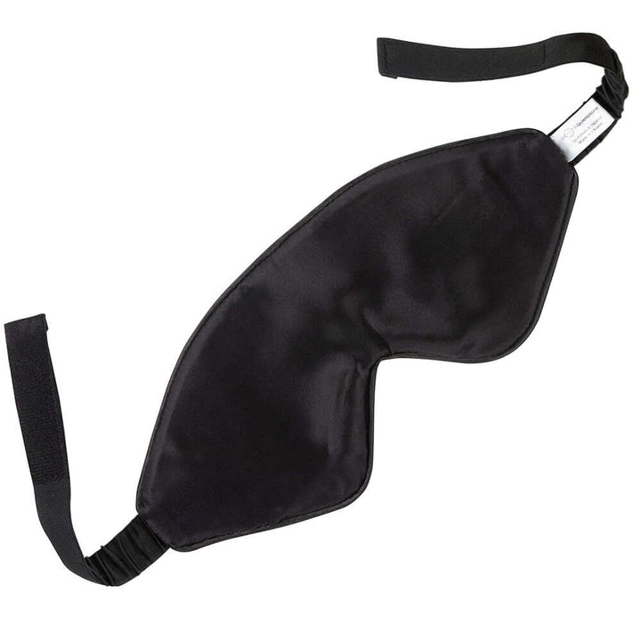 Quietstore 3.0 silk sleep mask with non-slip strap for restful sleep, designed for men and women.