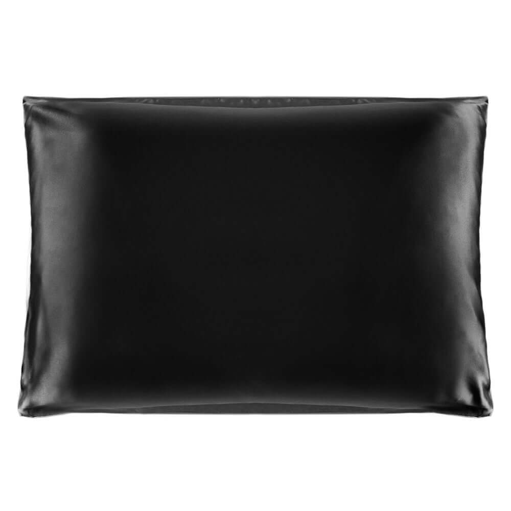 Quietstore Mulberry Silk Pillowcase in black color, 20"x26", designed for healthy hair and rejuvenated skin.