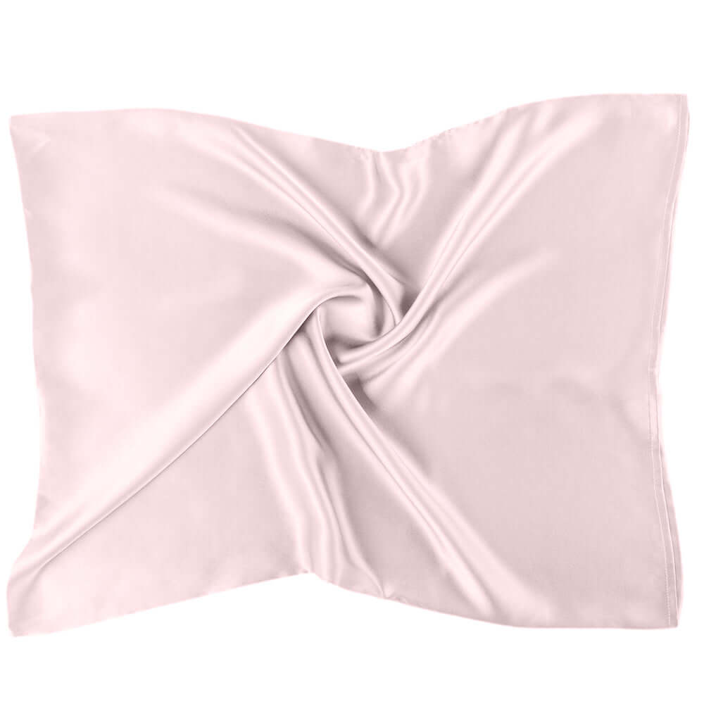 Quietstore mulberry silk pillowcase in soft pink, designed to enhance hair and skin health, 20x26 inches.