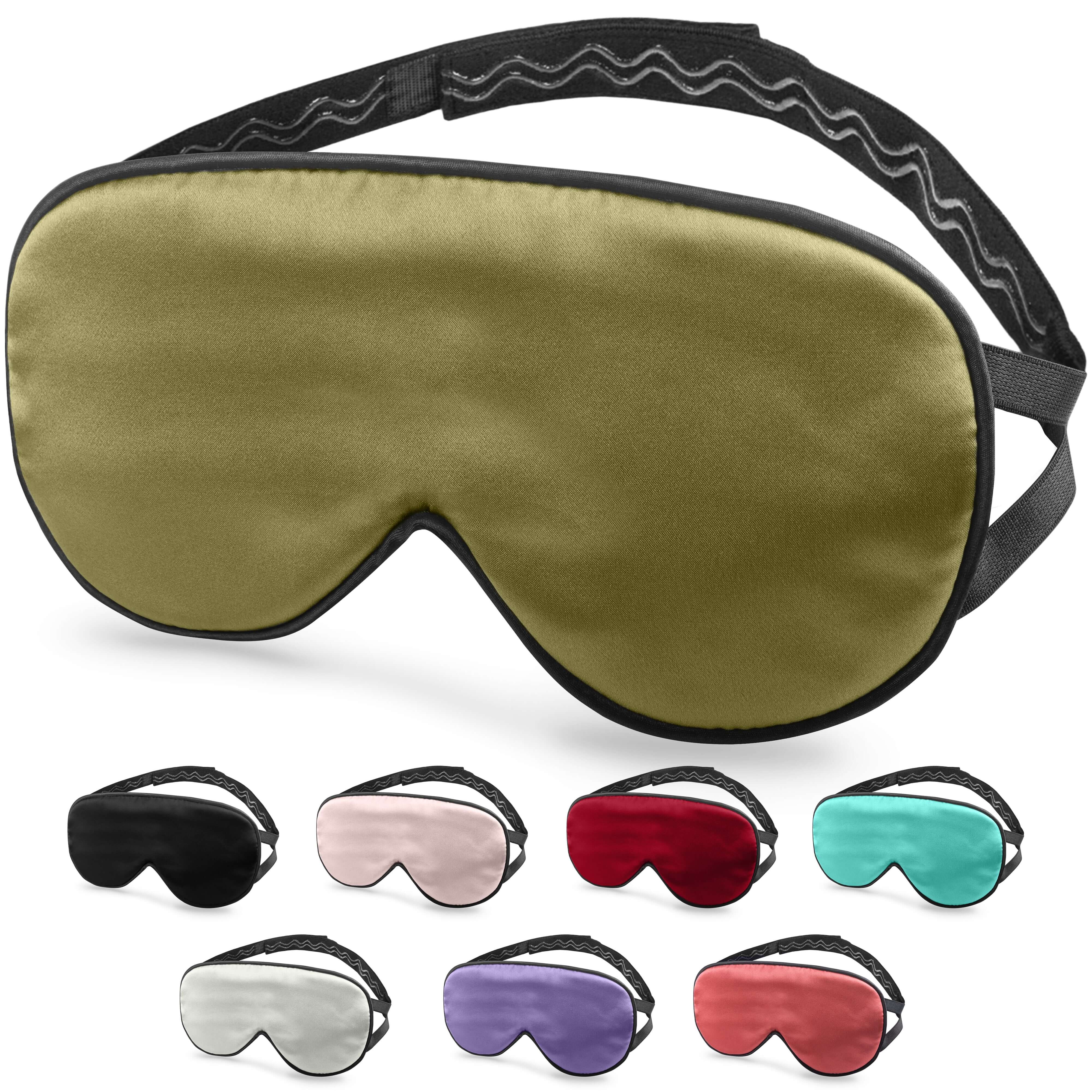 Quietstore non-slip strap silk sleep mask for men and women, available in various colors for ultimate comfort.