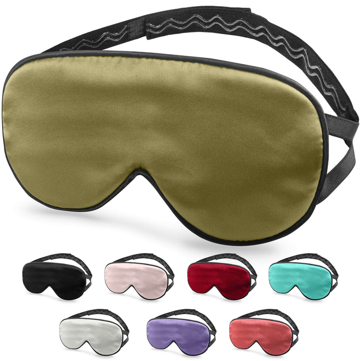 Quietstore non-slip strap silk sleep mask for men and women, available in various colors for ultimate comfort.