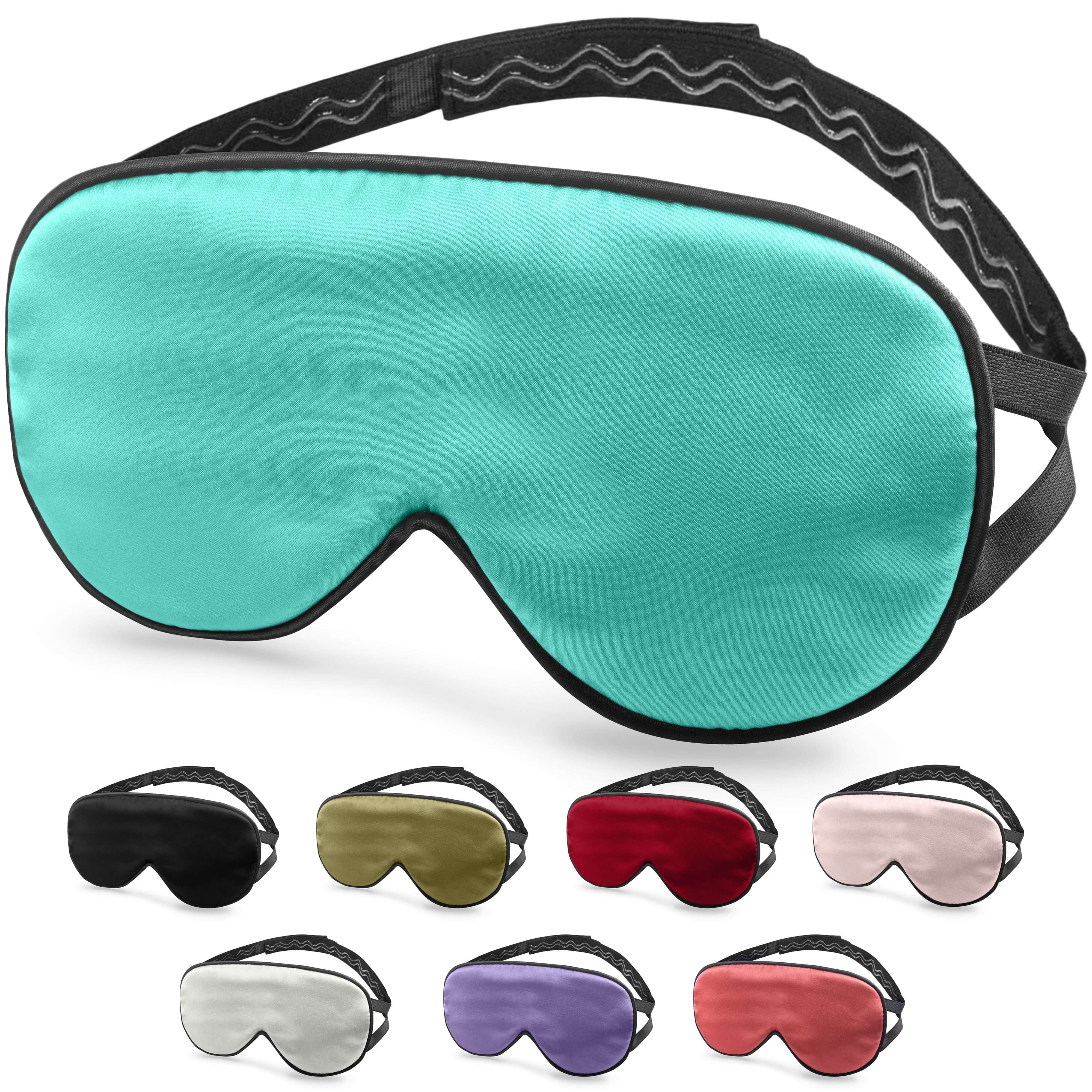 Quietstore silk sleep mask with non-slip strap, available in multiple colors for ultimate comfort and reduced light exposure.