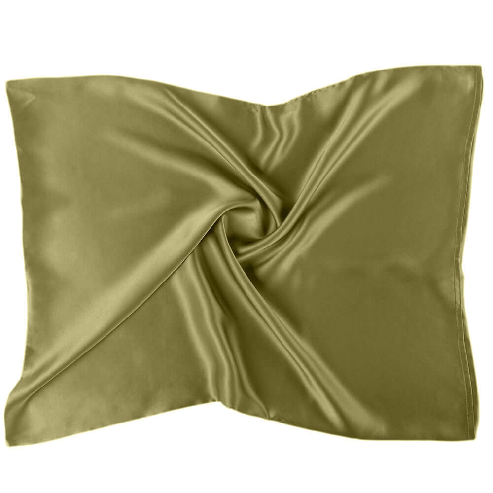 Quietstore silk pillowcase in olive green, 20x26 inches, ideal for hair and skin rejuvenation.