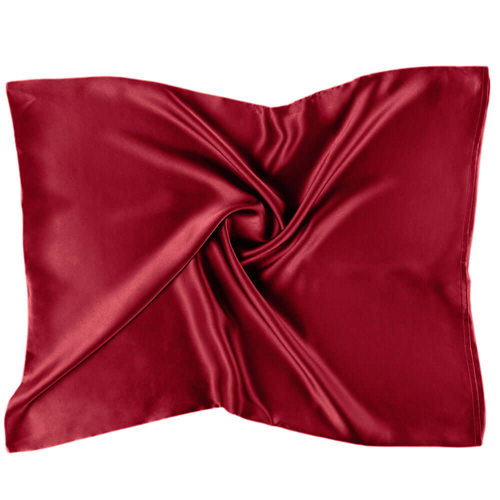 Red mulberry silk pillowcase, 20x26 inches, perfect for enhancing hair and skin health.